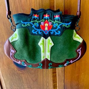 Oovoo purse green with brown